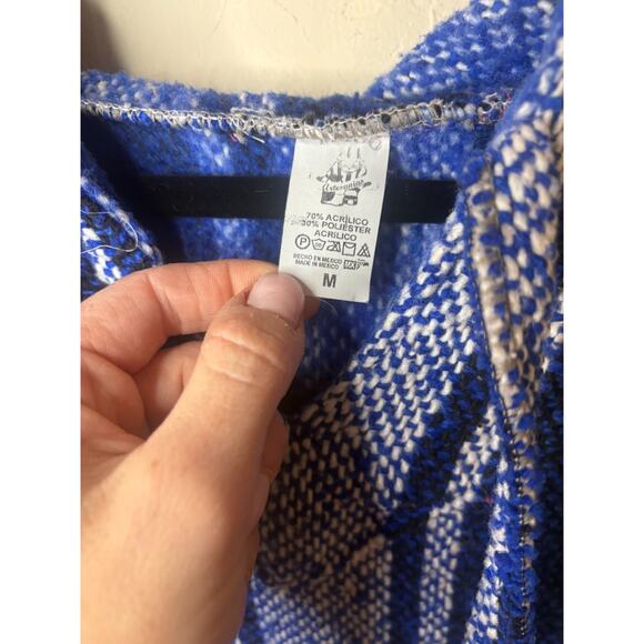 Earthbound Trading Company Blue Hippie Boho Poncho Medium Unisex - Picture 2 of 4